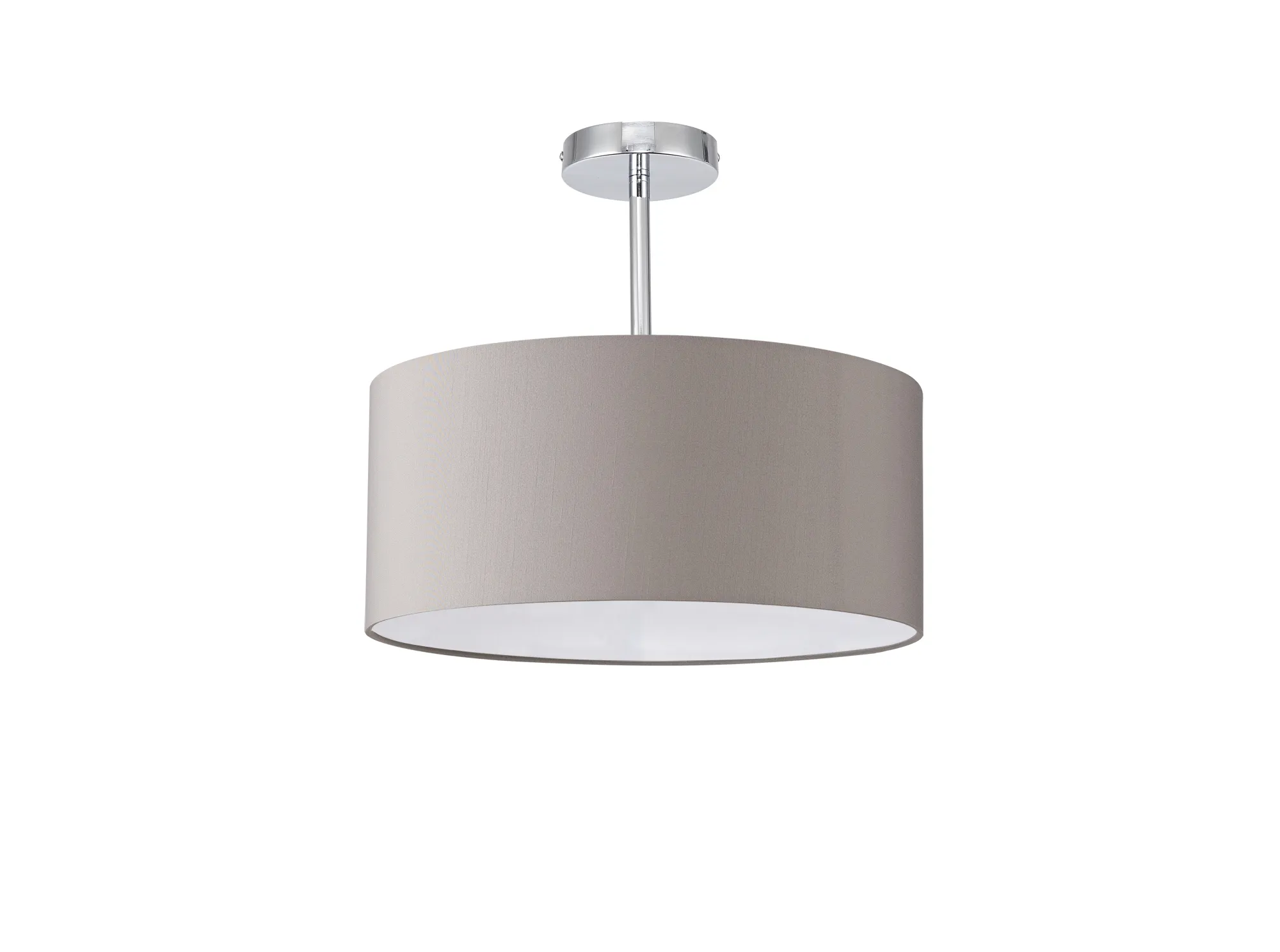 Baymont 40cm Semi Flush 1 Light Polished Chrome, Grey DK0094  Deco Baymont